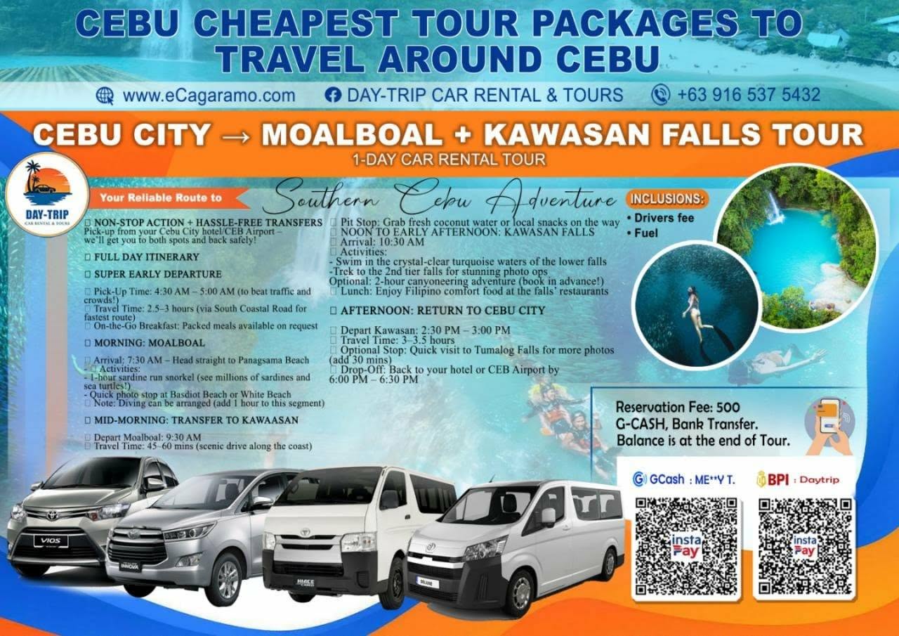 Cebu City to Moalboal and Kawasan Falls Tour